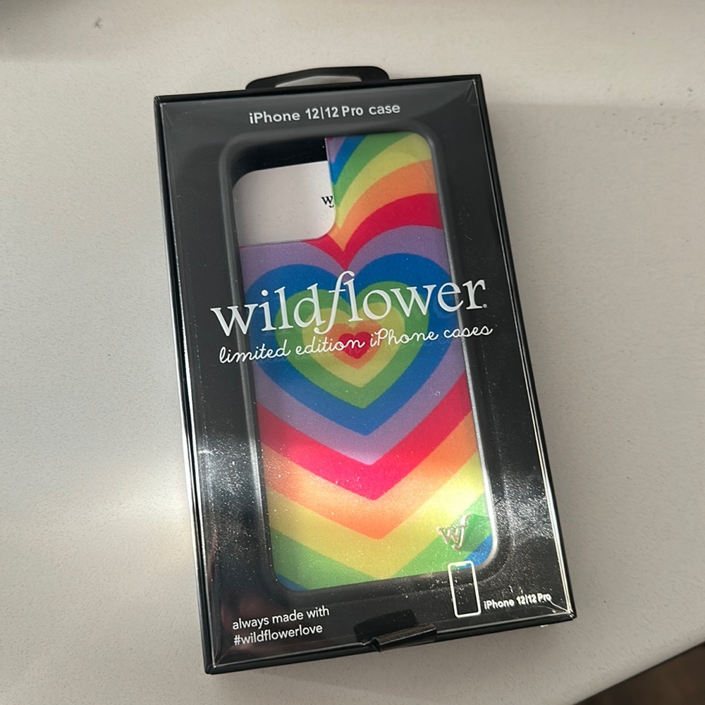 rainbow wildflower hearts case iphone 12 pro